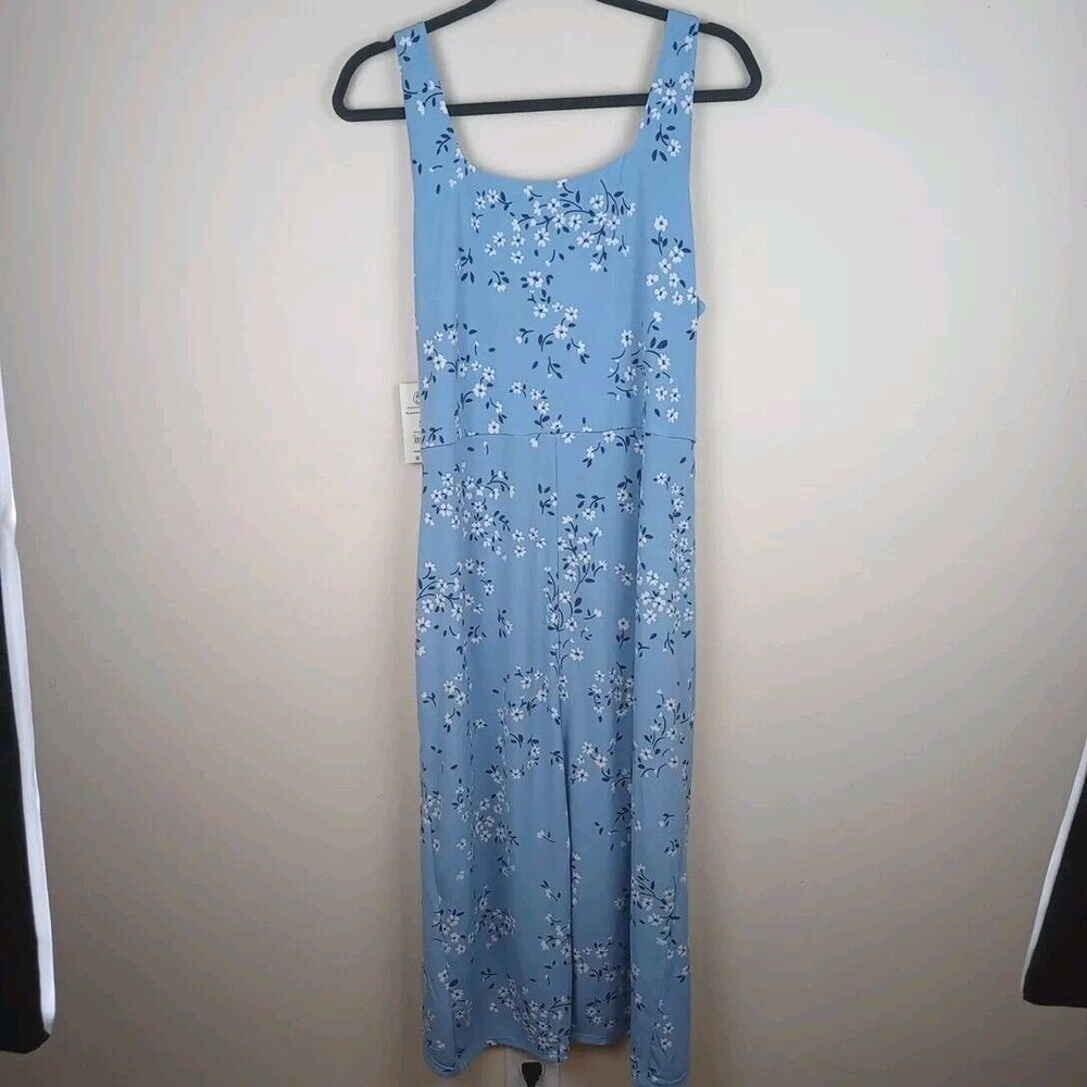 No Boundaries Sleeveless Midi Blue & White Floral Wrap Dress Womens 2XL NEW - Picture 3 of 7